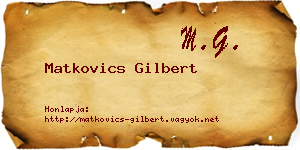 Matkovics Gilbert névjegykártya